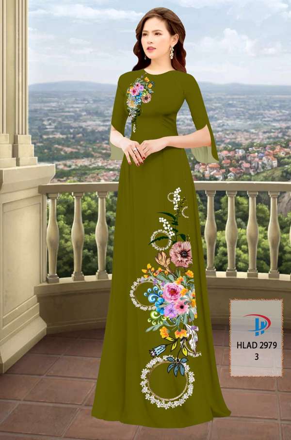 Vải Áo Dài Hoa In 3D AD HLAD2979 63